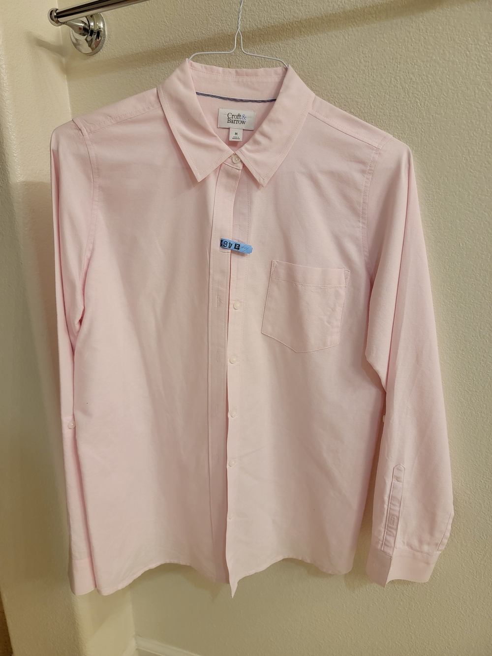 croft & barrow Light Pink Men's Long-Sleeve Button-Up Dress Shirt